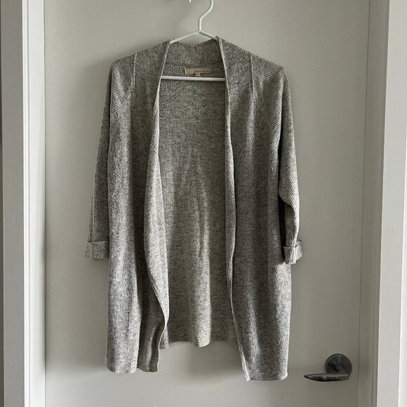 2for$30🏷PLENTY Monk & Lou Soft Knit Grey Long Open Cardigan Sweater w Pockets - Picture 1 of 12